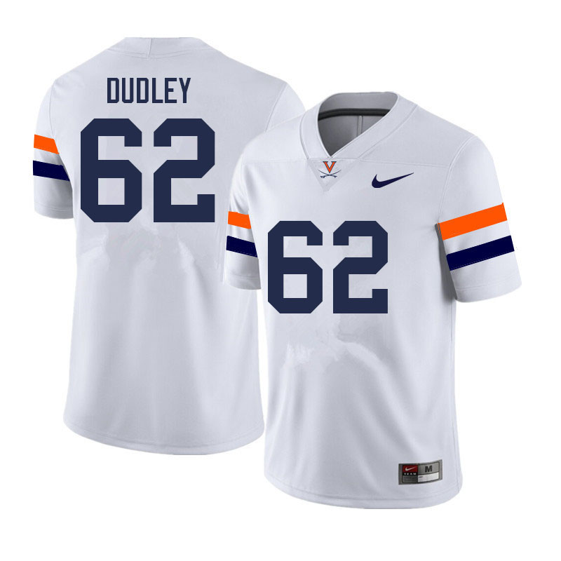 Men #62 Lee Dudley Virginia Cavaliers College Football Jerseys Sale-White - Click Image to Close